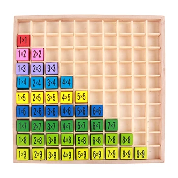 

Kids Montessori Wooden 99 Multiplication Table 10*10 Figure Blocks Math Arithmetic Teaching Aids Tool Learning Educational Toy