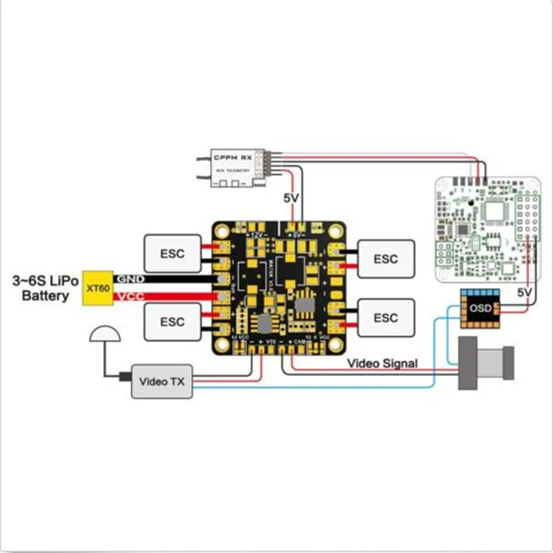 Плата распределения Matek Mini Power Hub V3 PDB BEC 5 в 12 В для квадрокоптера QAV210 QAV250 Racing FPV|bec