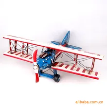 Цветной Железный США винтажный самолет негабаритных модель 7448 элемент декора из кованого железа, подарки, деловые подарки, рождественские подарки, праздничные подарки