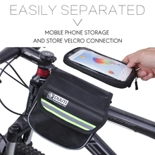 Bicycle Frame Front Head Top Tube Waterproof Bike Bag Double IPouch Cycling Cell Phone Touch Pack Saddle Bags Bike Accessories