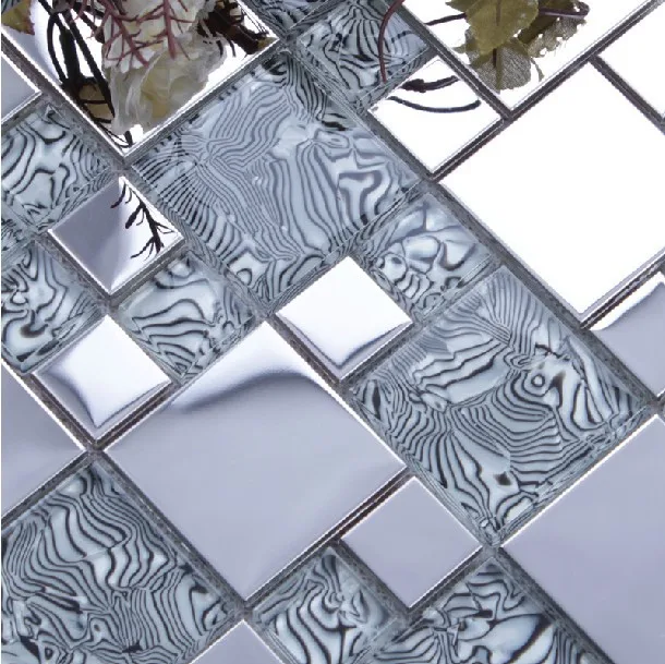 Светильник, серое стекло, смешанный серебристый, нержавеющая сталь, металлическая мозаика для кухни, щиток, плитка, мозаика для Ванной Душа, плитка