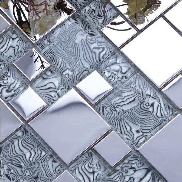 Light Gray Gl Mixed Silver Stainless Steel Metal Mosaic For Light Gray Gl Mixed Silver Stainless Steel Metal Mosaic For Kitchen Backsplash Tile Bathroom Shower