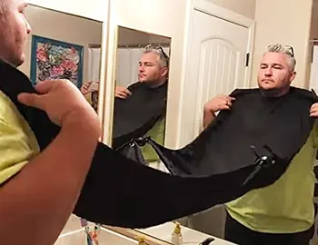 

1pcs Beard Catcher Bib Apron Beard Cape for Shaving,Trim Your Beard In Minutes Without The Mess Facial 120x80cm