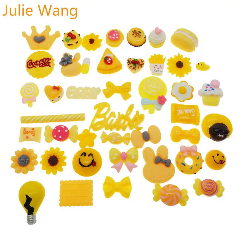 

Julie Wang 1 Pack Mixed Resin Candy Cake Lollipops Bread Food Cabochon Slime Charms Phone Decoration Jewelry Making Accessory