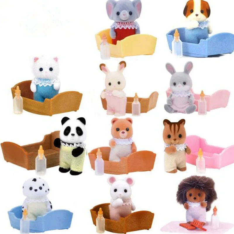 Limited Collection Cat Bear dog panda Hedgehog Elephant squirrel baby plush little toys Set New with