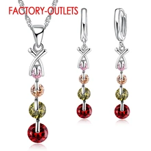 925 Sterling Silver Bridal Jewelry Sets Fashion Jewelry Beads CZ Cubic Zirconia Women Girls Engagement Anniversary