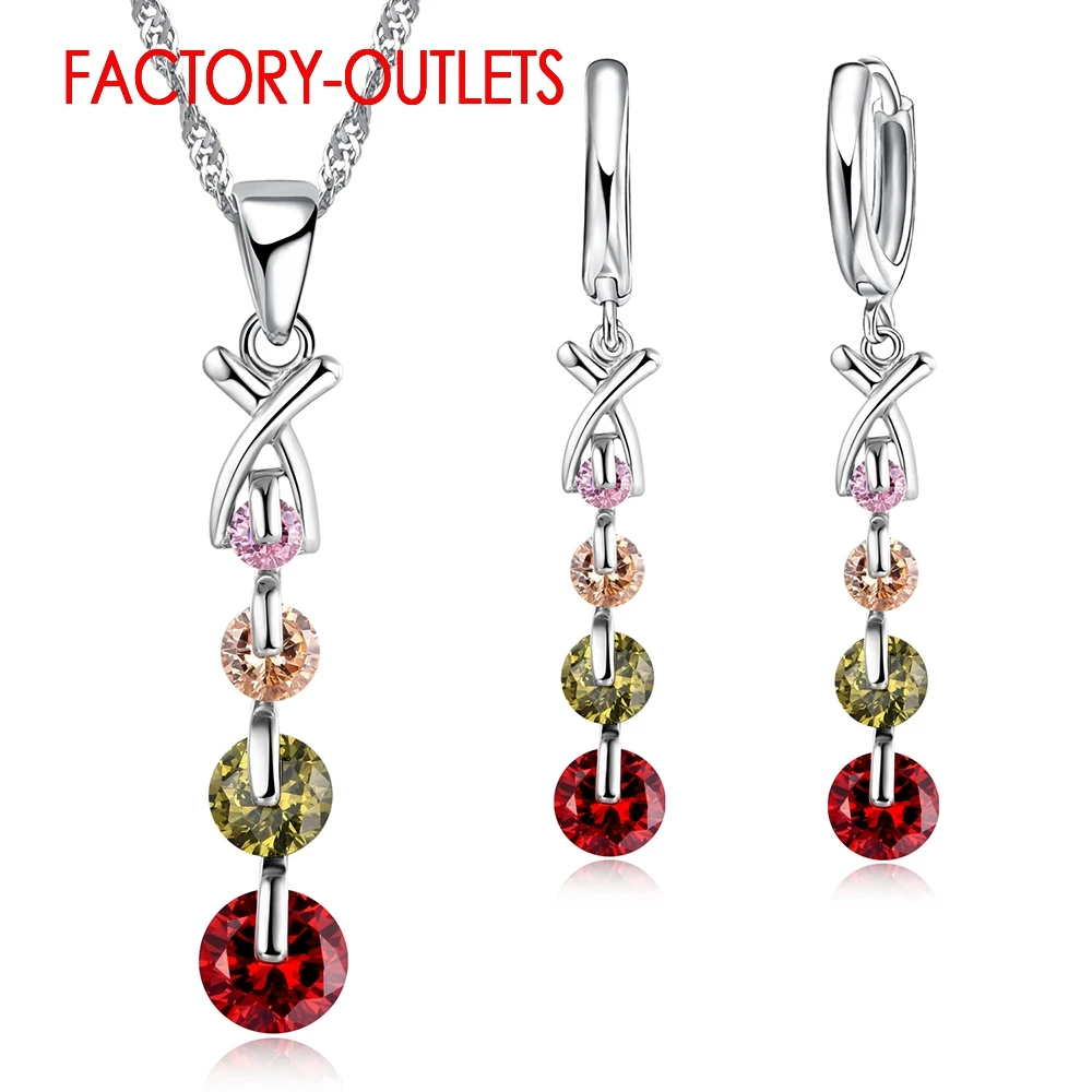 

925 Sterling Silver Bridal Jewelry Sets Fashion Jewelry Beads CZ Cubic Zirconia Women Girls Engagement Anniversary