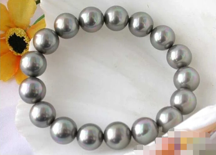 

0836 GRAY ROUND SOUTH SEA SHELL PEARL BRACELET BANGLE