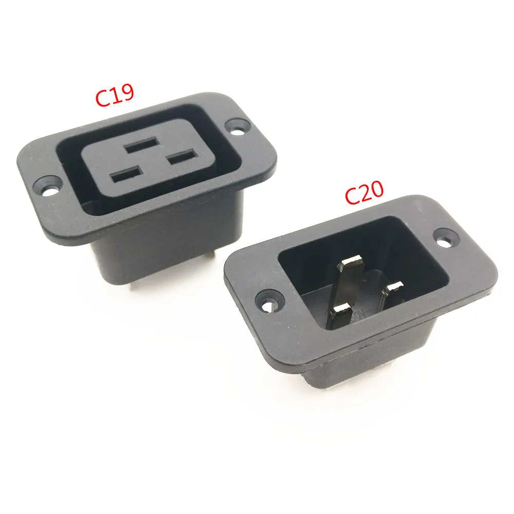 

10pcs/lot AC 250V 16A IEC 320 C19 C20 Panel Mount Plug Connector Socket