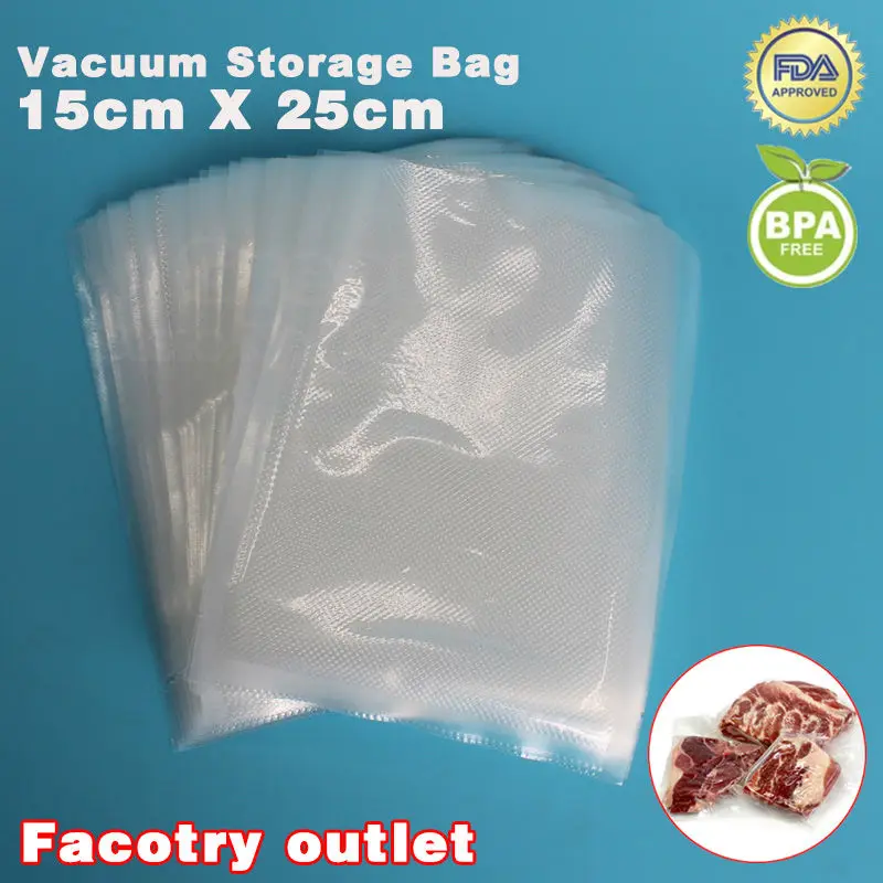 

15cm x 25cm 25pcs KitchenBoss PE Vacuum Food Saving Storage Bags Sealing Sealer Packaging Film Keeps Fresh up to 6x Longer