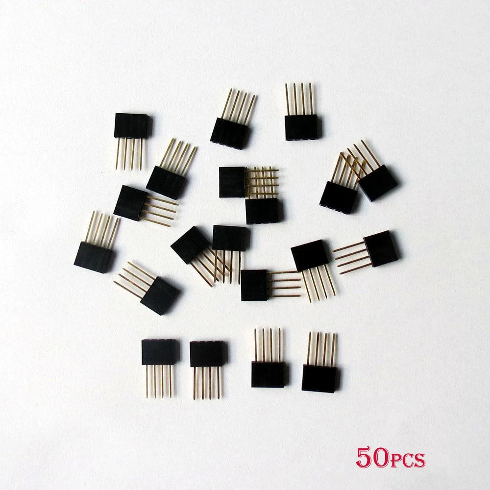 

ACEHE 50pcs 4 Pin Female tall stackable Header Connector socket long Header Connector