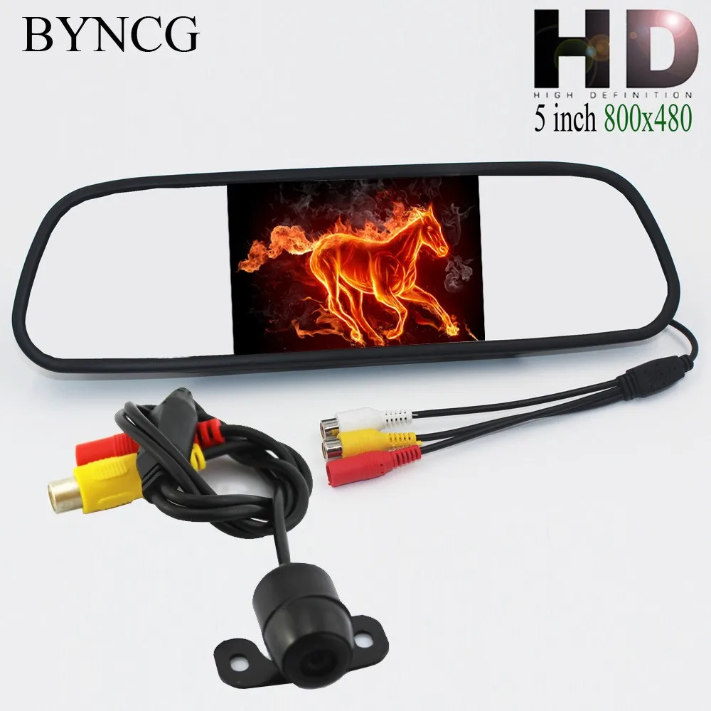 Goede 5 inch TFT LCD Digitale Spiegel Auto Parkeer Monitor + 170 Graden Mini Auto Achteruitrijcamera Parking Assistance systeem 2 in 1