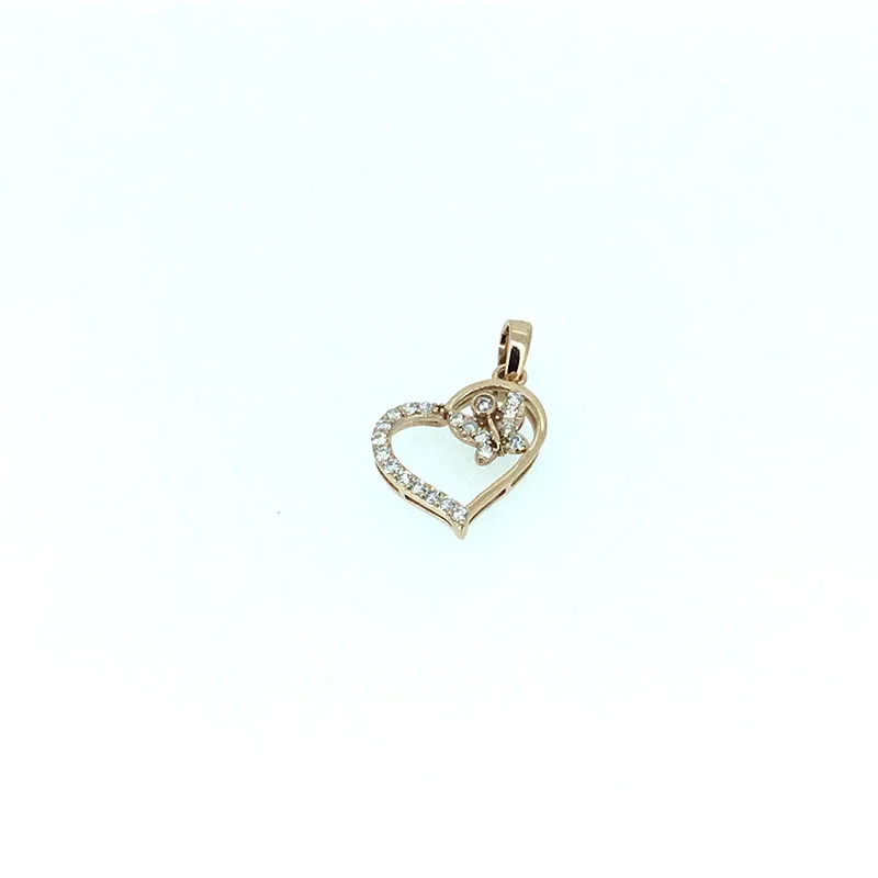 

ANI 14K Rose Gold (AU750) Wedding Pendant 0.225 ct I-J/SI Real lDiamond 3 Color for Women Heart Shape 18k Gold Chain Necklace