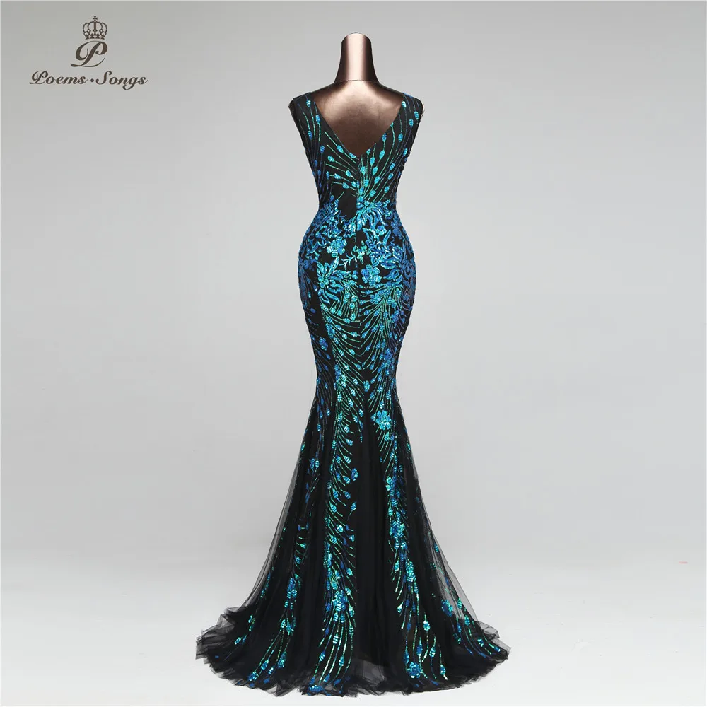 Sirène Dos Maxi Pour Color color Sexy Tenue Photo Longue Fête Photo 2019 As Robes Nu Chansons Sequin De Parti Élégant Femme Robe Poèmes PwUqtaxZP