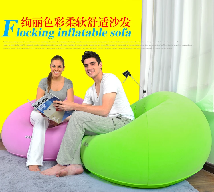 

105*105*65cm Spherical Flocking Inflatable sofa One seat Recreational sofa with electric air pump Free shipping