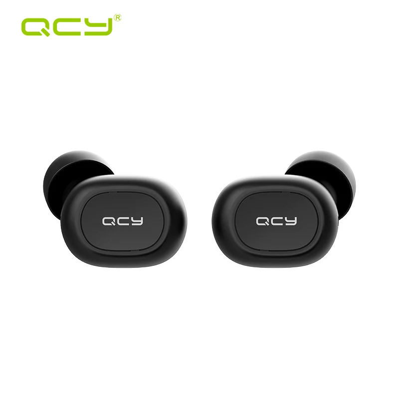 Murah QCY QS1 T1C Mini Dual V5.0 Nirkabel Earphone Bluetooth Earphone 3D Suara Stereo Earbud dengan Dual Mikrofon dan Pengisian Kotak