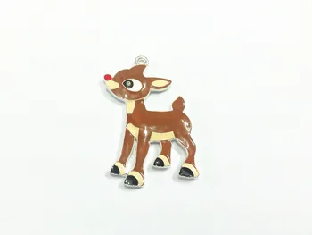 

New Design ! 45mm*35mm 10pcs/lot All Enamel Deer/ Reindeer Pendants