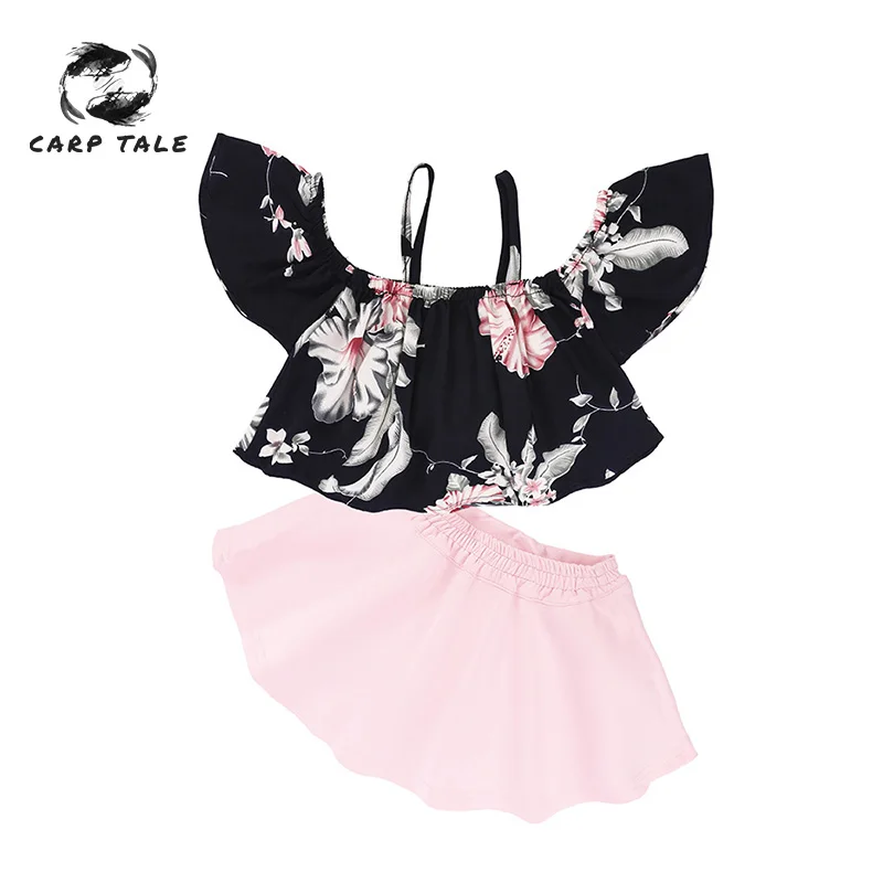 

2019 newborn baby girl clothes suit girl floral top + short skirt two-piece suit clothing children's clothing baby girl outfit