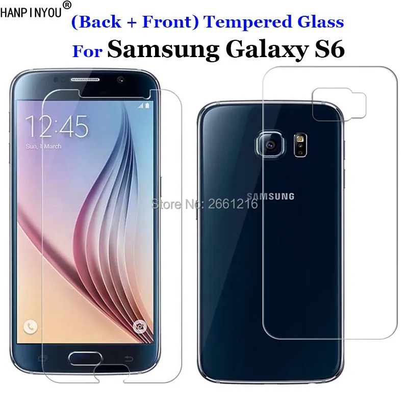 

For Samsung S6 2Pcs= (Back + Front) Tempered Glass 9H 2.5D Premium Screen Protector Film For Samsung Galaxy S6 S 6 VI G9200 5.1