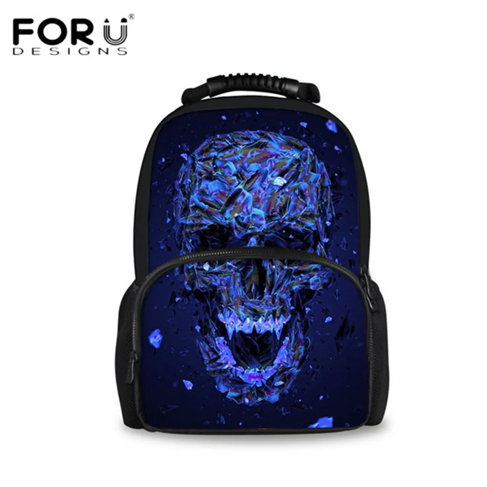 FORUDESIGNS Vintage Punk Skull Designs Felt Backpack for Women School Backpack for Teenager Girls Children Bookbag Mochila bookbags-for-girls