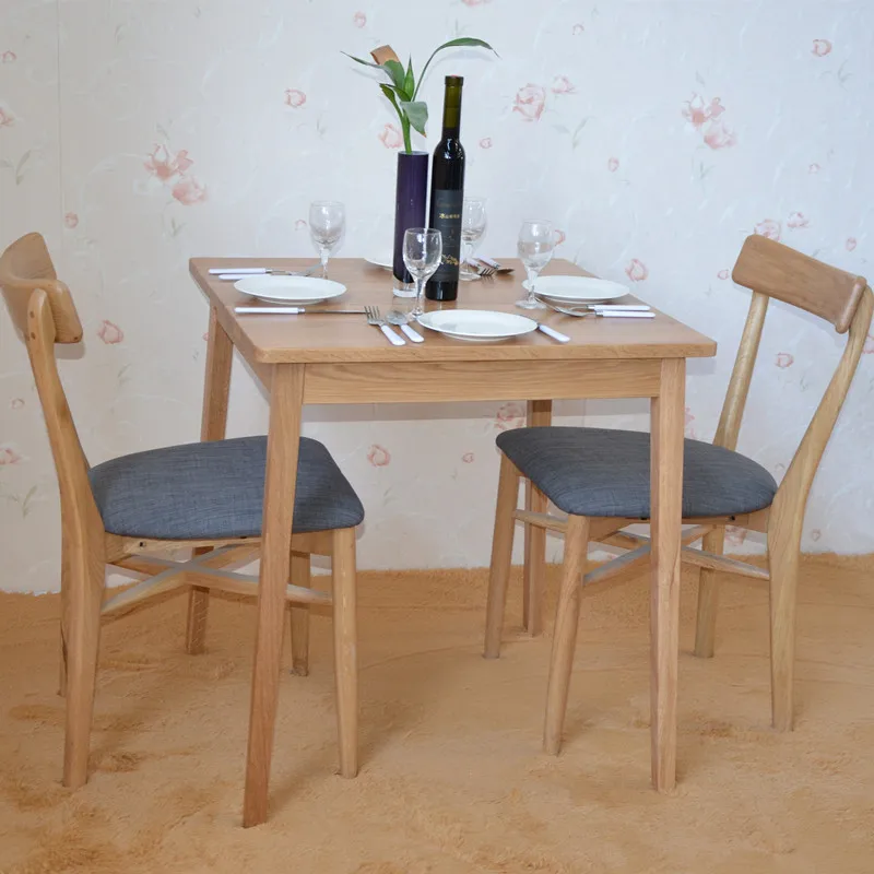 Small apartment square dining table combination of solid wood dining
