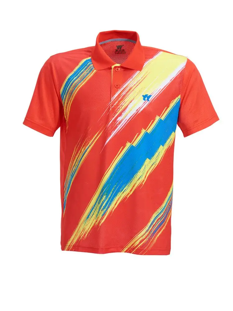 Бадминтон команды Майки женские, Мужская/Женская теннисная одежда рубашка, Настольная теннисная одежда, теннисная Джерси синяя футболка - Цвет: Men Red