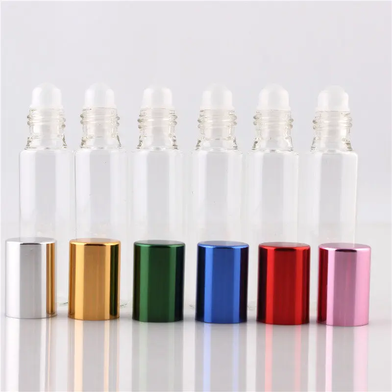 

10ML Clear Glass Roller Bottles Roll On Bottle Container with Glass Ball for Essential Oil Aromatherapy Perfumes F20171380