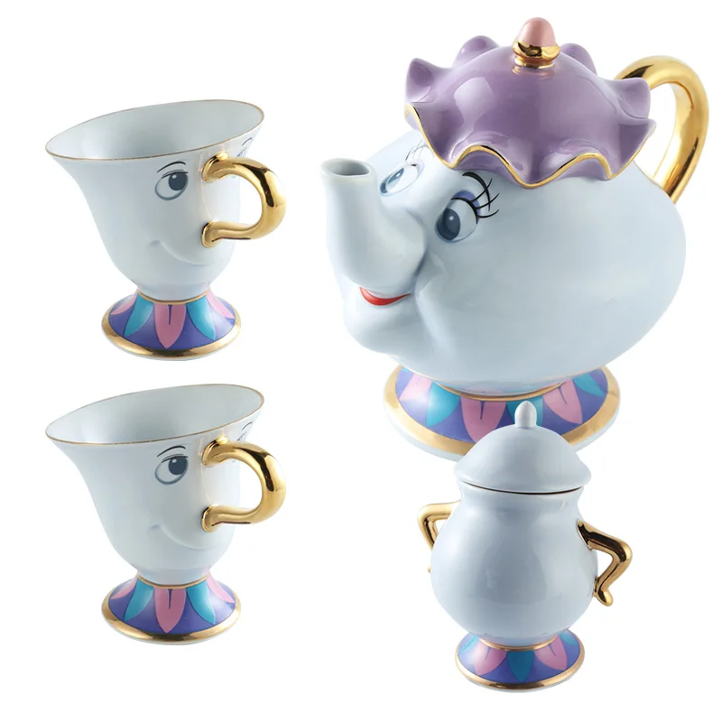 

Limited edition Cartoon Beauty And The Beast Teapot Mug Mrs. Potts Chip Tea Pot and Cup Set Best Birthday Gift for friend.
