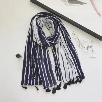 

Hot sale Bi-colors print stripe tassels shawls Muslim hijab woman scarves pashmina bandana silk scarf Free Shipping 10pcs/lot