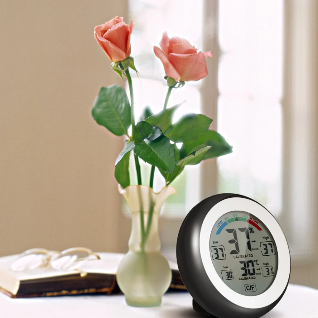

Digital Thermometer Hygrometer Temperature Humidity Meter Max Min Value Trend Display