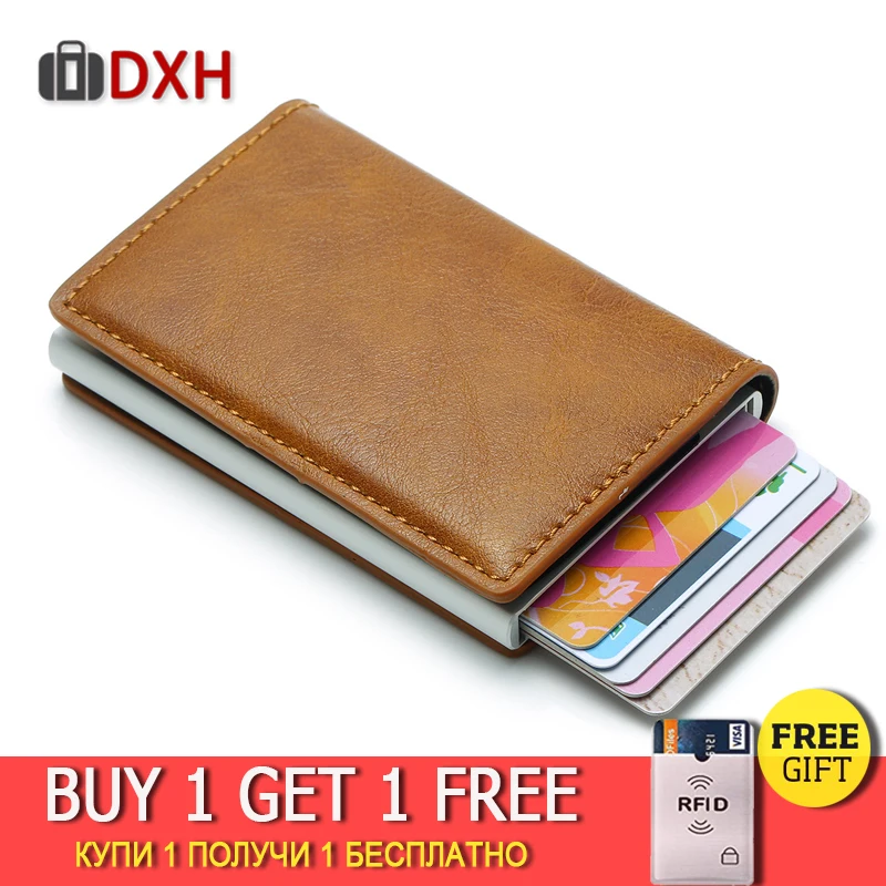

2019 women Wallet Business Rfid Card Holder Men Wallets Money Bag Male Vintage yellow Short Purse Small Leather Slim Mini Thin
