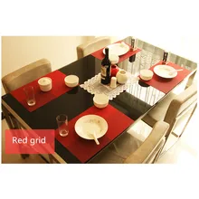 4pcs Set Trendy Tartan Table Mat 30 45CM PVC Heat Insulation Pad European Style Desktop Ornaments