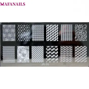 

1Pcs Nail Art Stamping Plates 6*12cm Geometric Pattern Templates Stamp Plate Rectangle Nail DIY Stamping Plates Tool JR-30