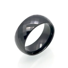 8MM Wide Rings Comfort Fit Multi Faceted Men Women White Black Ceramic Ring Engagement Brand Ceramic Jewelry Bague Ceramic Femme