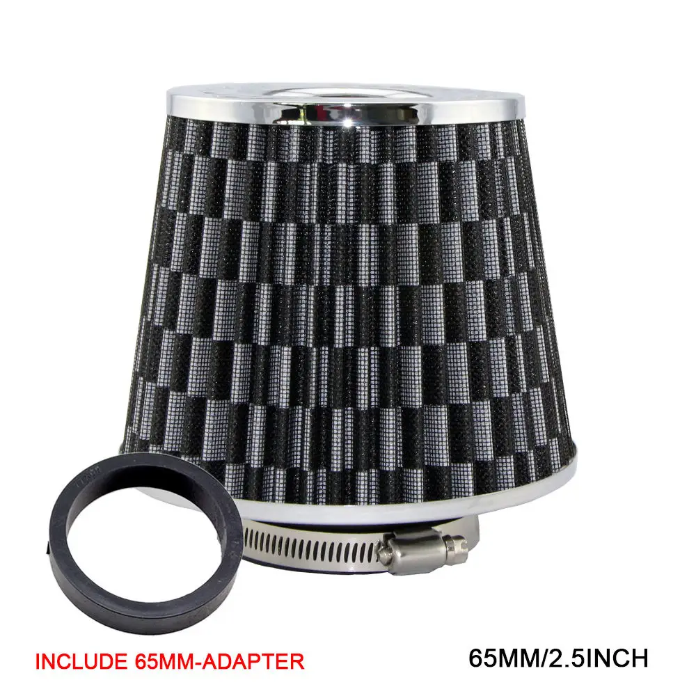 65MM-CARBON R-EP автомобиля Универсальный воздушный фильтр 2,5/2,75/3 дюймов для холодного воздуха высокий поток 65 мм/70 мм 76 мм дроссельной заслонки производительность фильтры сапуна - Цвет: 65MM-CARBON