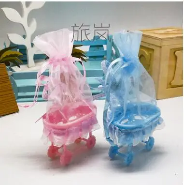 

60Pcs/Lot PASAYIONE Creative Baby Birthday Candy Boxes With Stroller Pattern Favors And Gifts Event Party Supplies Gift Bag Deco