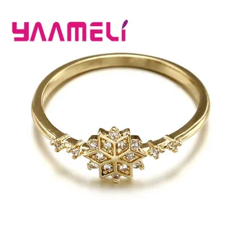 

Hot Sale Classic Pure 925 Sterling Silver Finger Rings Clear AAA Zircon Stone Paved Maple Leaf Charm Wedding Party Accessories