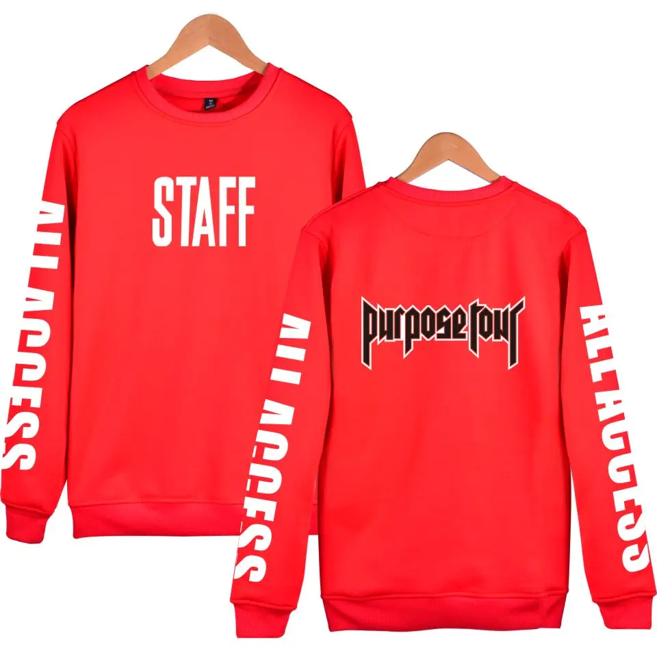 Justin Bieber STAFF 2017 New Style Capless hoodies Men/Women Kpop sweatshirt out wear for winter autummn XXXXL Plus Size