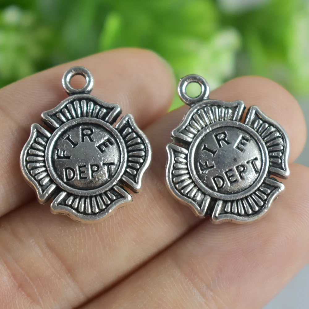 

5pieces 22x18mm Antique Silver Charm Pendant Fire Sign
