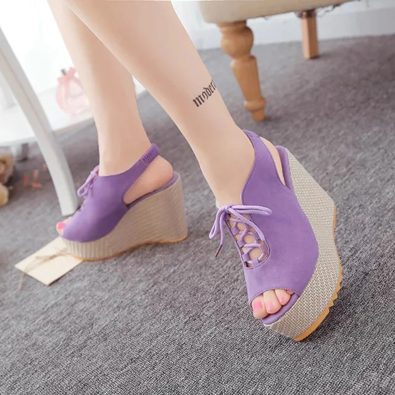 E TOY WORD sandals women 2019 Rome Shoes Lace-Up Women Fashion Wedge gladiator sandals summer women High Heel Sandals