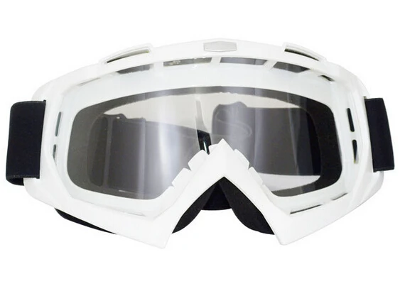 White Frame Transparent Lens Outdoor Ski Motorcycle Snowboard Off Road Dirt Bike Racing Motocross Goggles T815