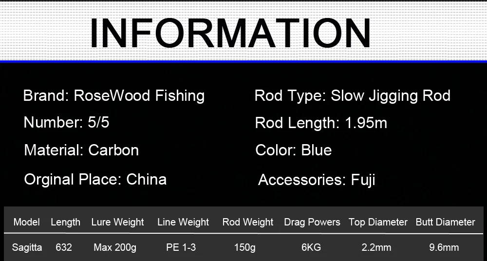 ROSEWOOD SAGITTA sagging JSC 632-5/5 1,95 м рыболовная удочка Fuji аксессуары для медленной ловли приманки из углеродного волокна