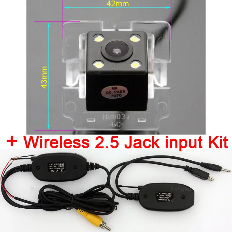 Для Mitsubishi Outlander XL Citroen C-Crosser peugeot 4007 Автомобильная камера заднего вида с беспроводным монитором - Название цвета: wireless Jack input