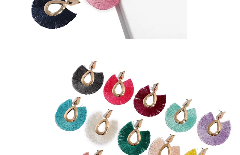 AYAYOO Bohemian Tassel Earrings Yellow Flower Statement Fashion Drop Earring For Women Wedding Party Ethnic Jewelry (2)