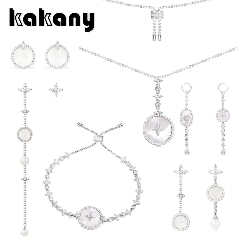 

KAKANY original 1:1 high quality 925 sterling silver natural mother shell with pearl series European women's fashion accessories
