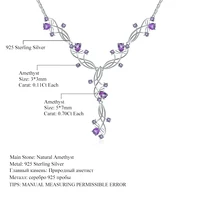GEM'S BALLET 6.39Ct Natural Amethyst Bridal Necklace 925 Sterling Silver Gemstone Wedding Necklace For Women Fine Jewelry - Image 5