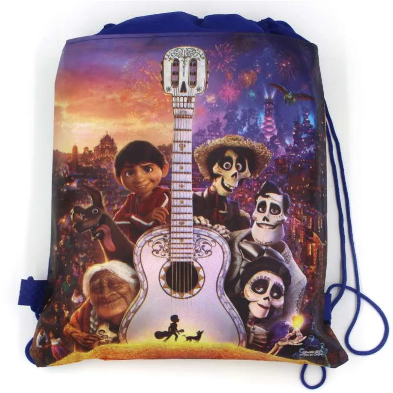 1 шт. disney Coco Shopping Drawstring мальчик дорожная школьная сумка Нетканая сумка тканевый рюкзак детский подарок на день рождения сумка поставка - Цвет: Style-2-1pcs