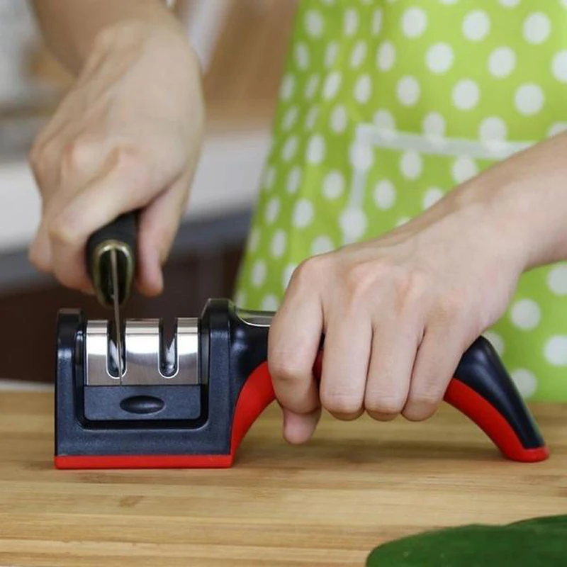 

Knife Sharpener 2 Stages Professional Kitchen Sharpening Stone Grinder knives Whetstone Tungsten Diamond Ceramic Sharpener Tool