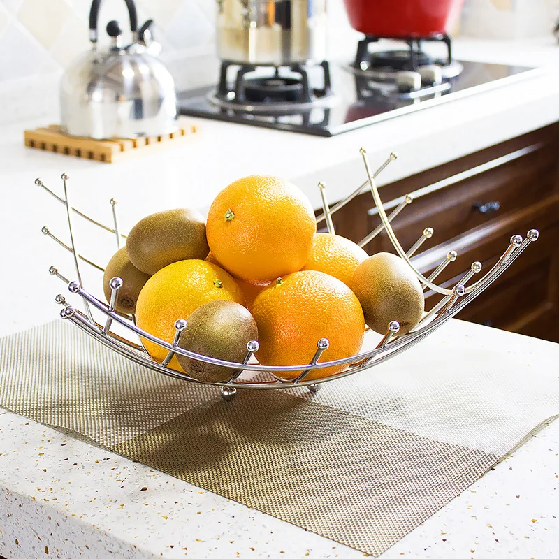 Fashion wave shaped stainless steel fashion water fruit basket fruit