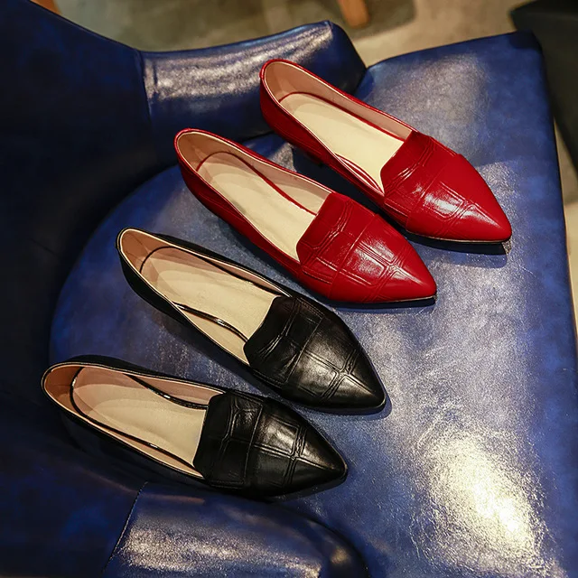 

Women's shoes high heels spring and autumn 2019 new thick with pointed wild versatile patent leather shoes